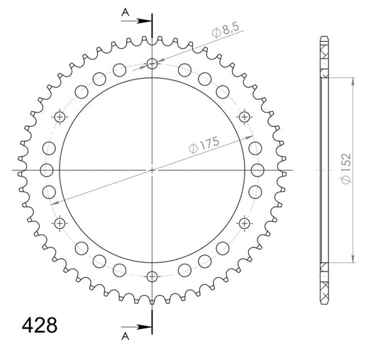 Supersprox Alu takaratasYA WR125 Red 53