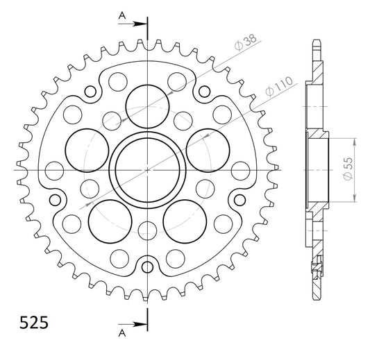 Supersprox Stealth takaratas Silver 733-525-RST-43-8