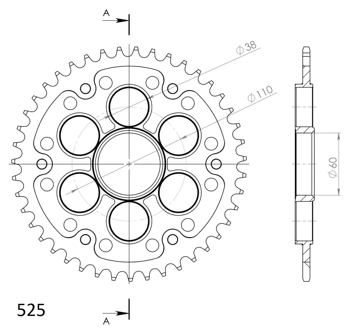 Supersprox Stealth takaratas Silver 755-525-RST-42-8