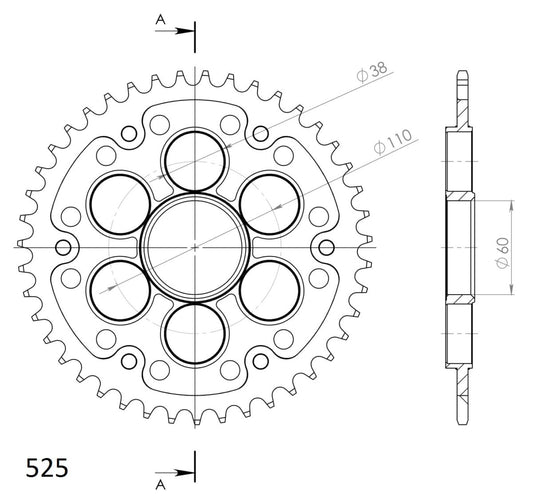 Supersprox Stealth takaratas Silver 755-525-RST-42-8