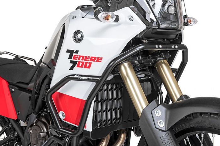 Touratech Stainless steel fairing crash bar, black Yamaha Tenere 700