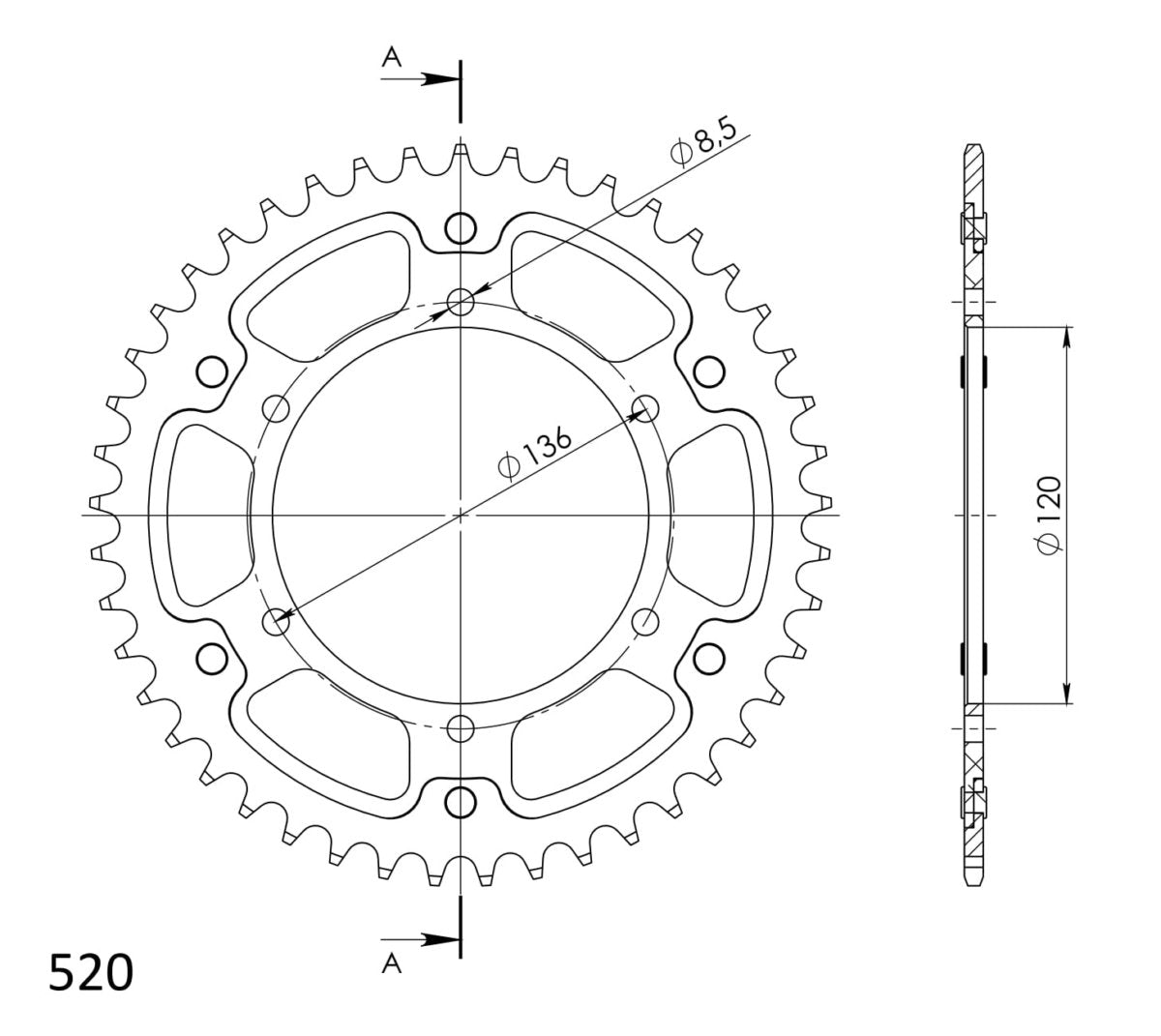 Supersprox Stealth takaratas Silver 846-RST-45-8