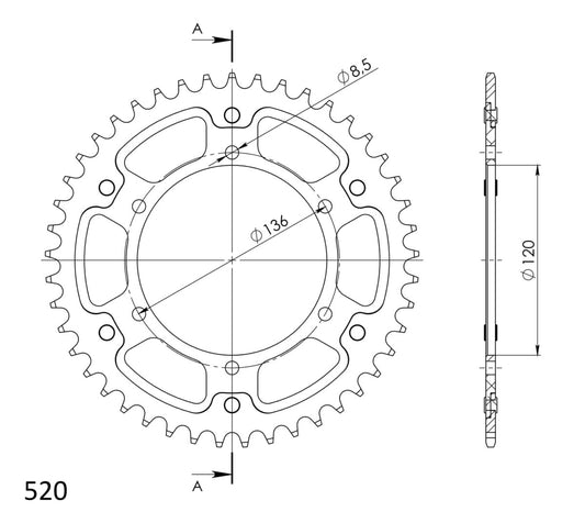 Supersprox Stealth takaratas Silver 846-RST-45-8