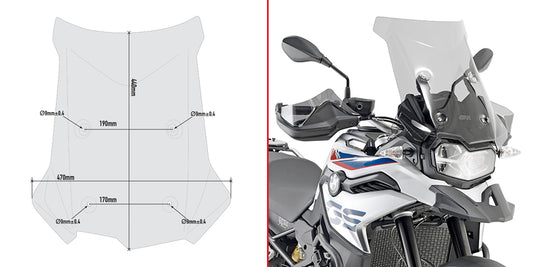 Givi Specific screen, smoked 44x47cm, BMW F750GS/F850GS