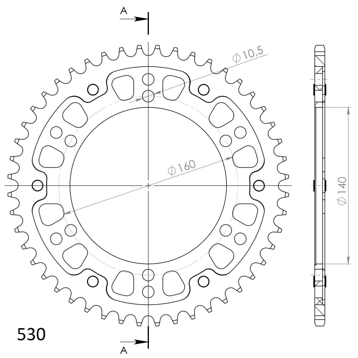 Supersprox Stealth takaratas Silver 502-RST-48-8