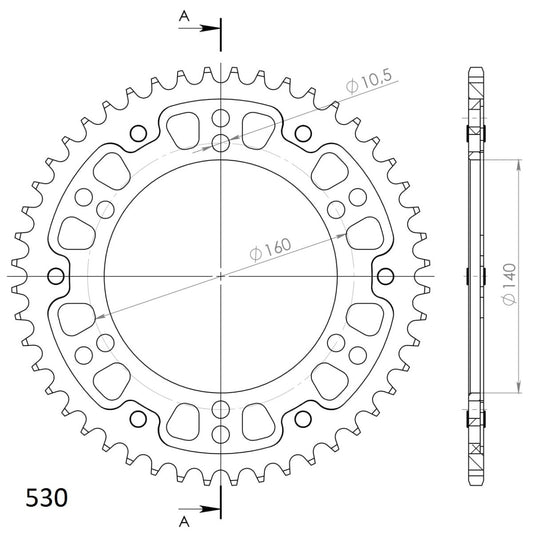 Supersprox Stealth takaratas Silver 502-RST-48-8