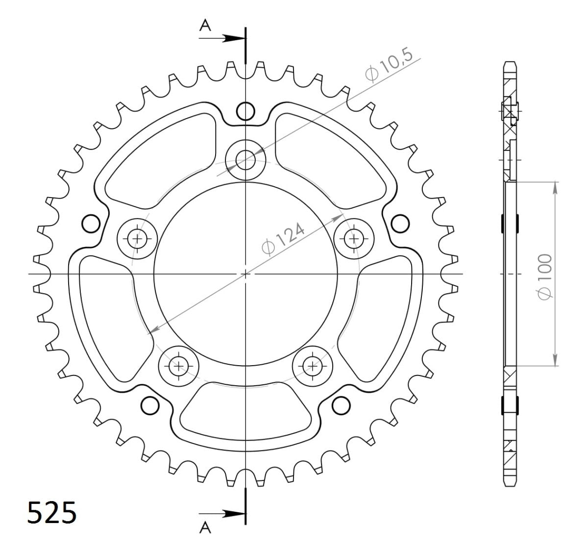 Supersprox Stealth takaratas Silver 744-RST-44-8