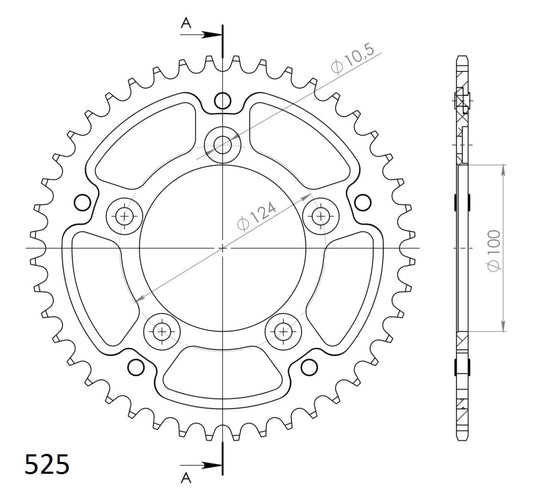 Supersprox Stealth takaratas Silver 744-RST-44-8