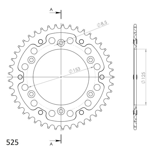 Supersprox Stealth takaratas Silver 210-RST-43-8