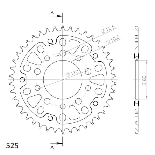 Supersprox Stealth takaratas Silver 1332-RST-42-8