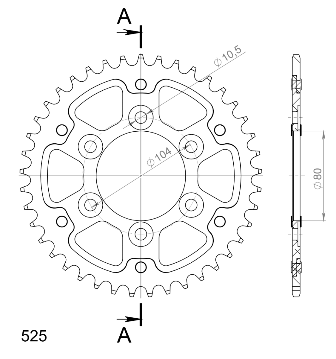 Supersprox Stealth takaratas Silver 1489-RST-41-8