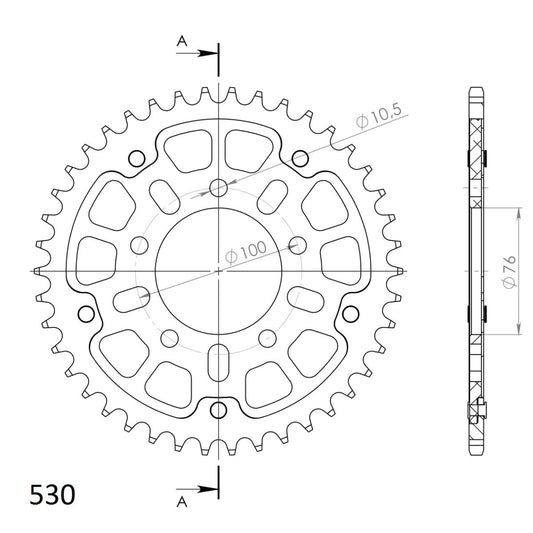 Supersprox Stealth takaratas Silver 7090-RST-42-8