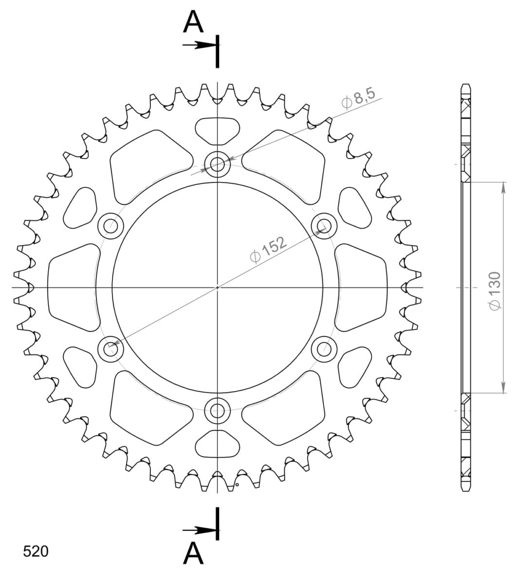 Supersprox takaratas Alu RAL-244:48 Silver