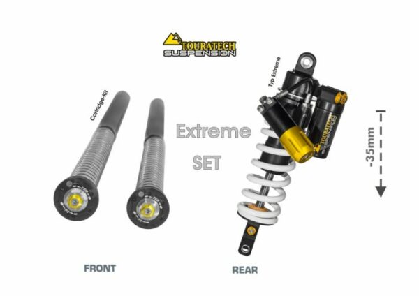 Touratech Suspension WTE Lowering SET -35mm Type Extreme for Yamaha 700 Tenere f